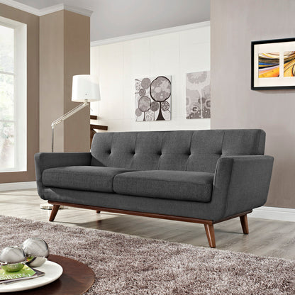 Engage Upholstered Fabric Loveseat by Modway in Gray