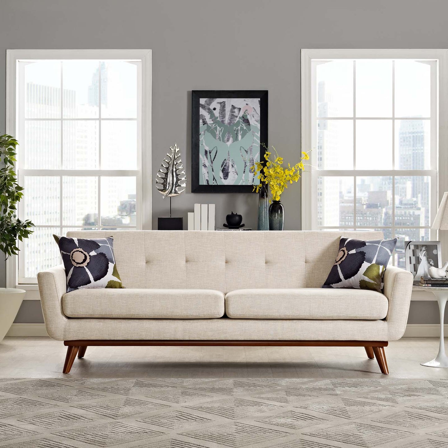 Engage Upholstered Fabric Sofa by Modway in Beige