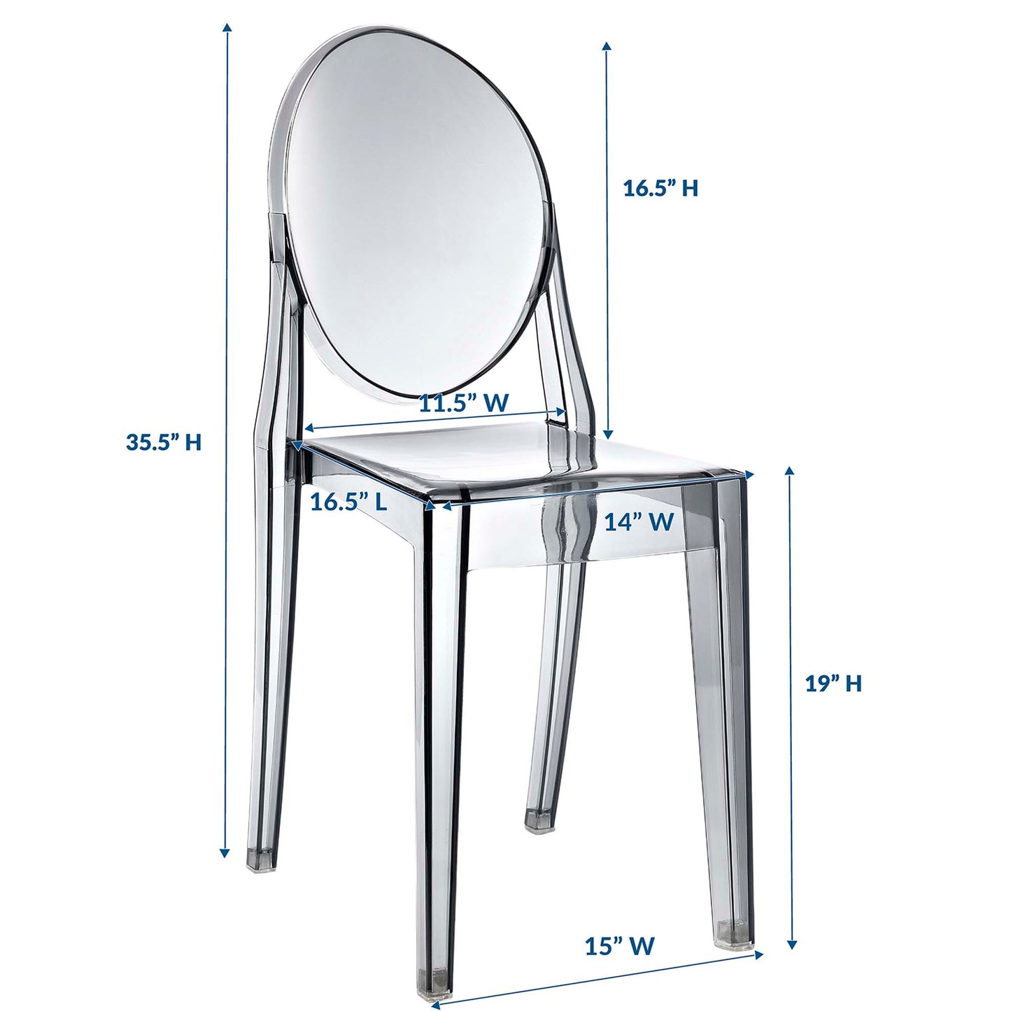 Casper Dining Side Chair by Modway in Smoke