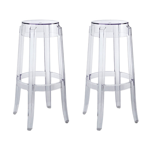 Casper Bar Stool Set of 2 by Modway in Clear