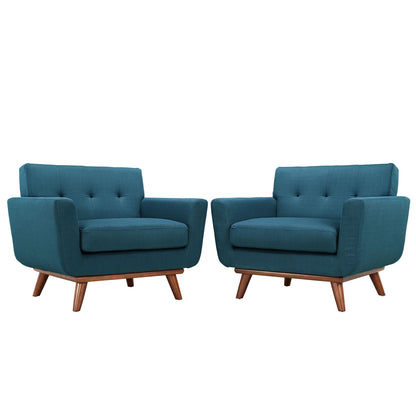 Engage Wood Armchair Set of 2 by Modway in Azure