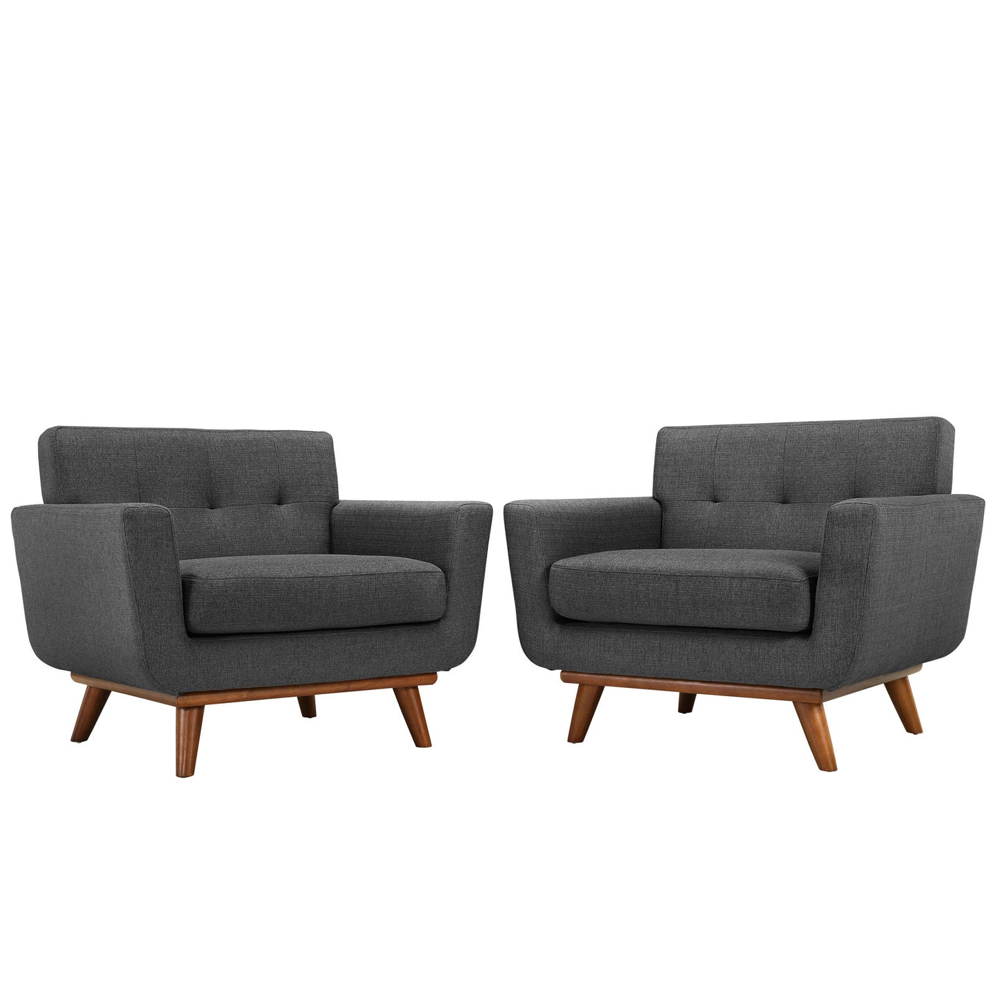 Engage Wood Armchair Set of 2 by Modway in Gray