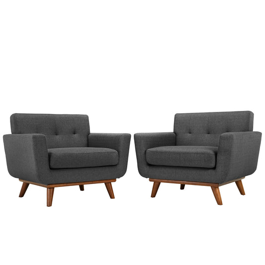 Engage Wood Armchair Set of 2 by Modway in Gray