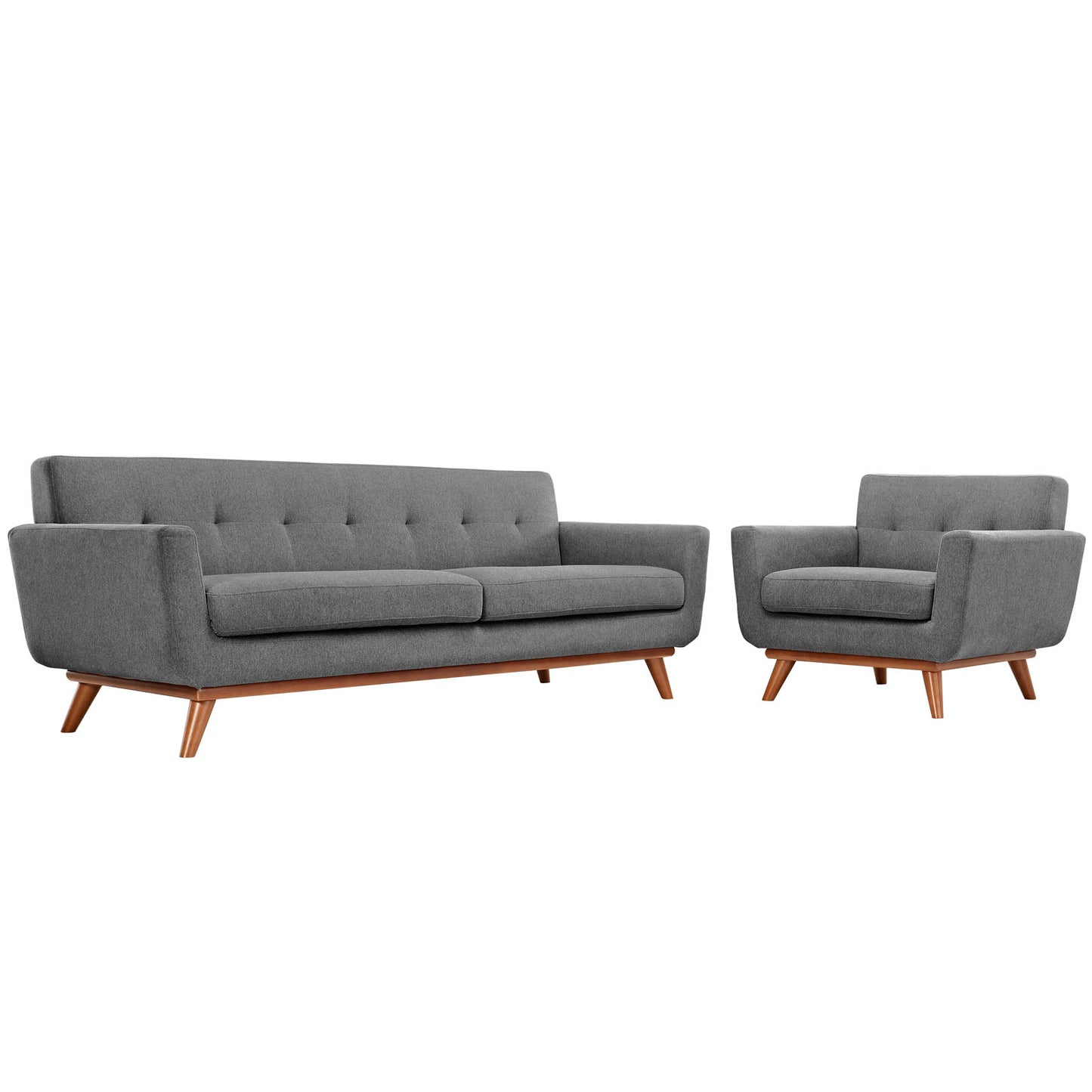 Engage Armchair and Sofa Set of 2 by Modway in Expectation Gray