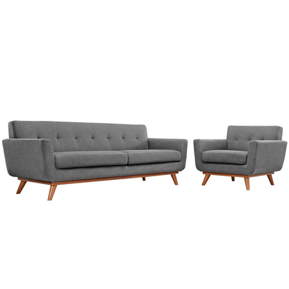 Engage Armchair and Sofa Set of 2 by Modway in Expectation Gray