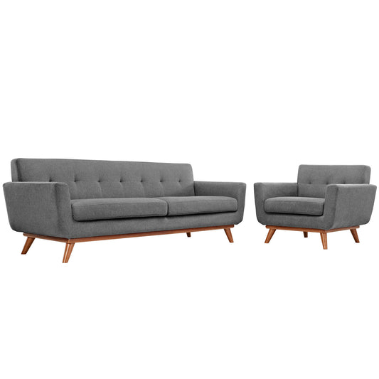 Engage Armchair and Sofa Set of 2 by Modway in Expectation Gray