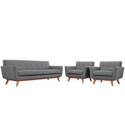 Engage Armchairs and Sofa Set of 3 by Modway in Expectation Gray