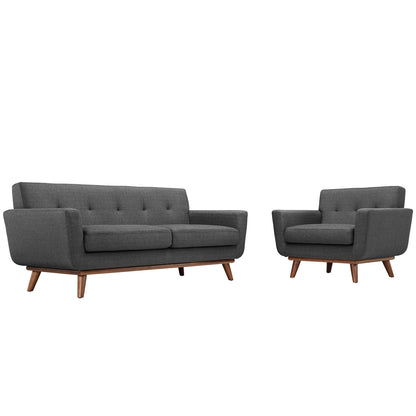Engage Armchair and Loveseat Set of 2 by Modway in Gray