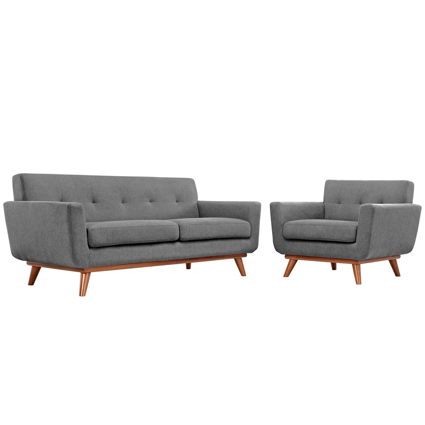 Engage Armchair and Loveseat Set of 2 by Modway in Expectation Gray