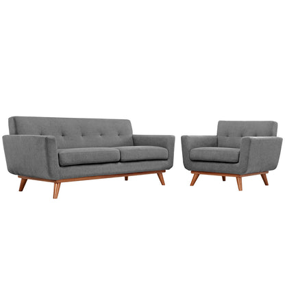Engage Armchair and Loveseat Set of 2 by Modway in Expectation Gray