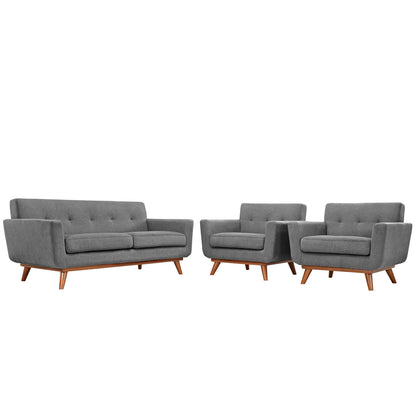 Engage Armchairs and Loveseat Set of 3 by Modway in Expectation Gray