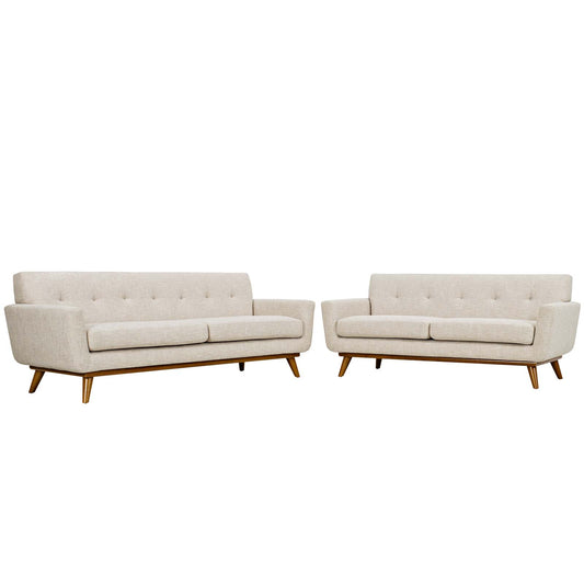 Engage Loveseat and Sofa Set of 2 by Modway in Beige