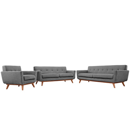 Engage Sofa Loveseat and Armchair Set of 3 by Modway in Expectation Gray