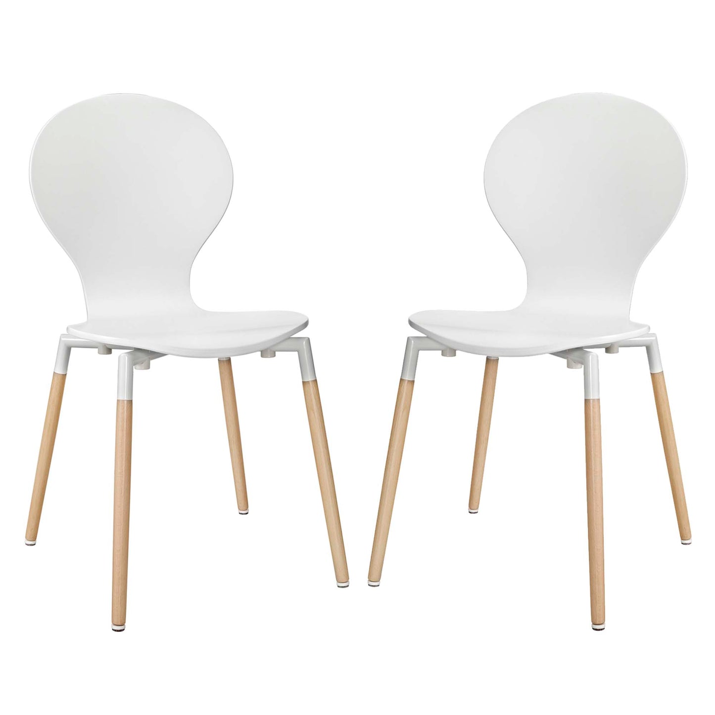 Path Dining Chair Set of 2 by Modway in White