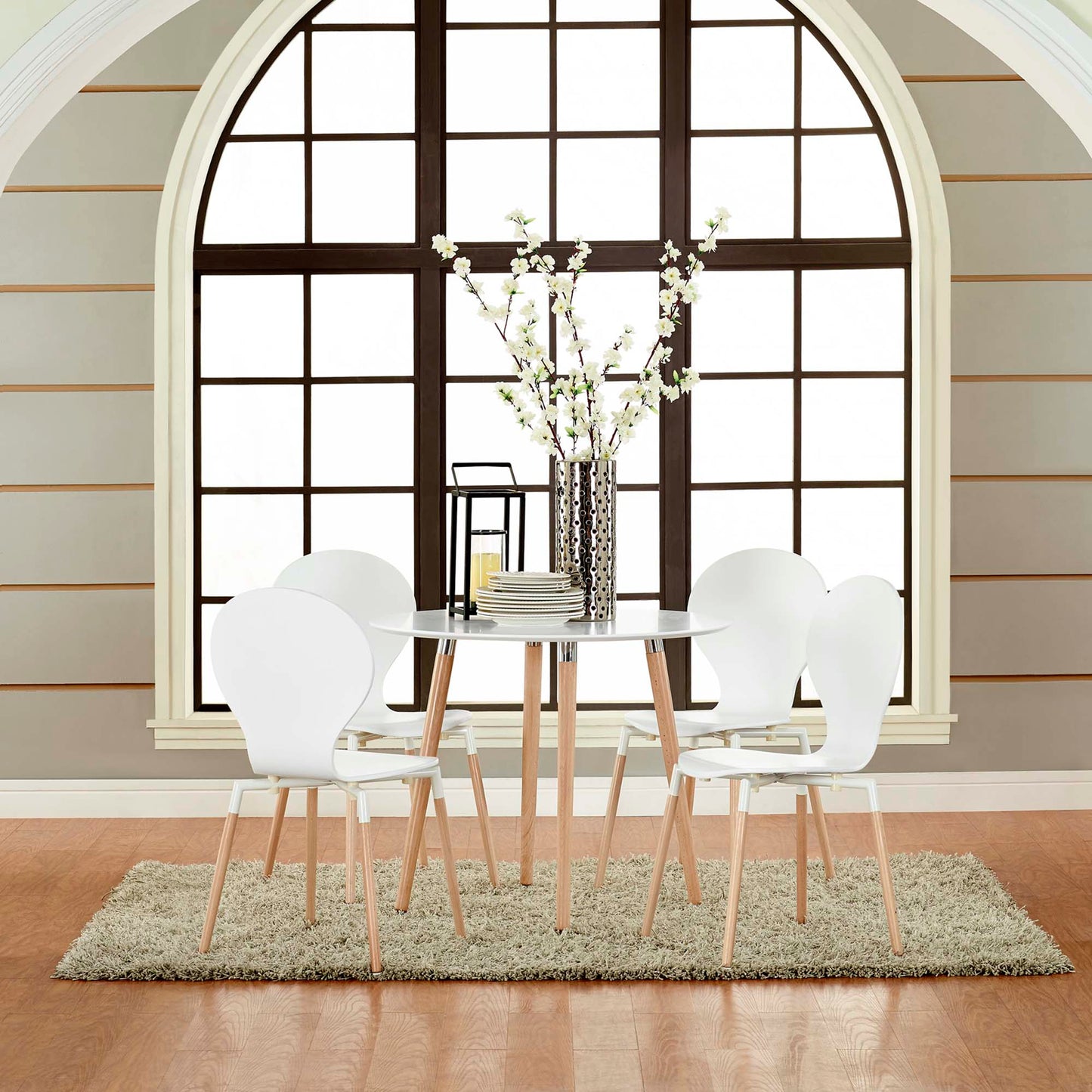 Path Dining Chair Set of 4 by Modway in White
