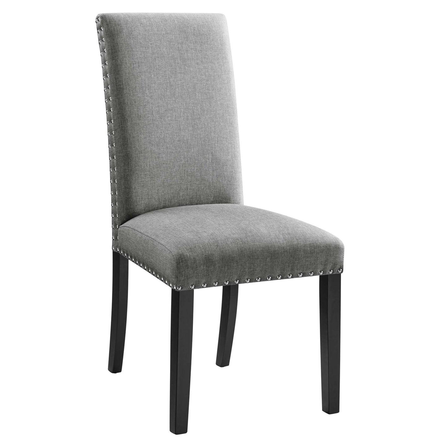 Parcel Dining Upholstered Fabric Side Chair by Modway in Light Gray