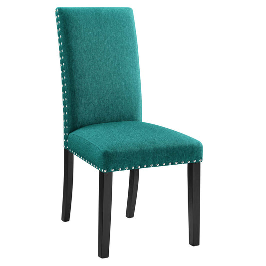 Parcel Dining Upholstered Fabric Side Chair by Modway in Teal