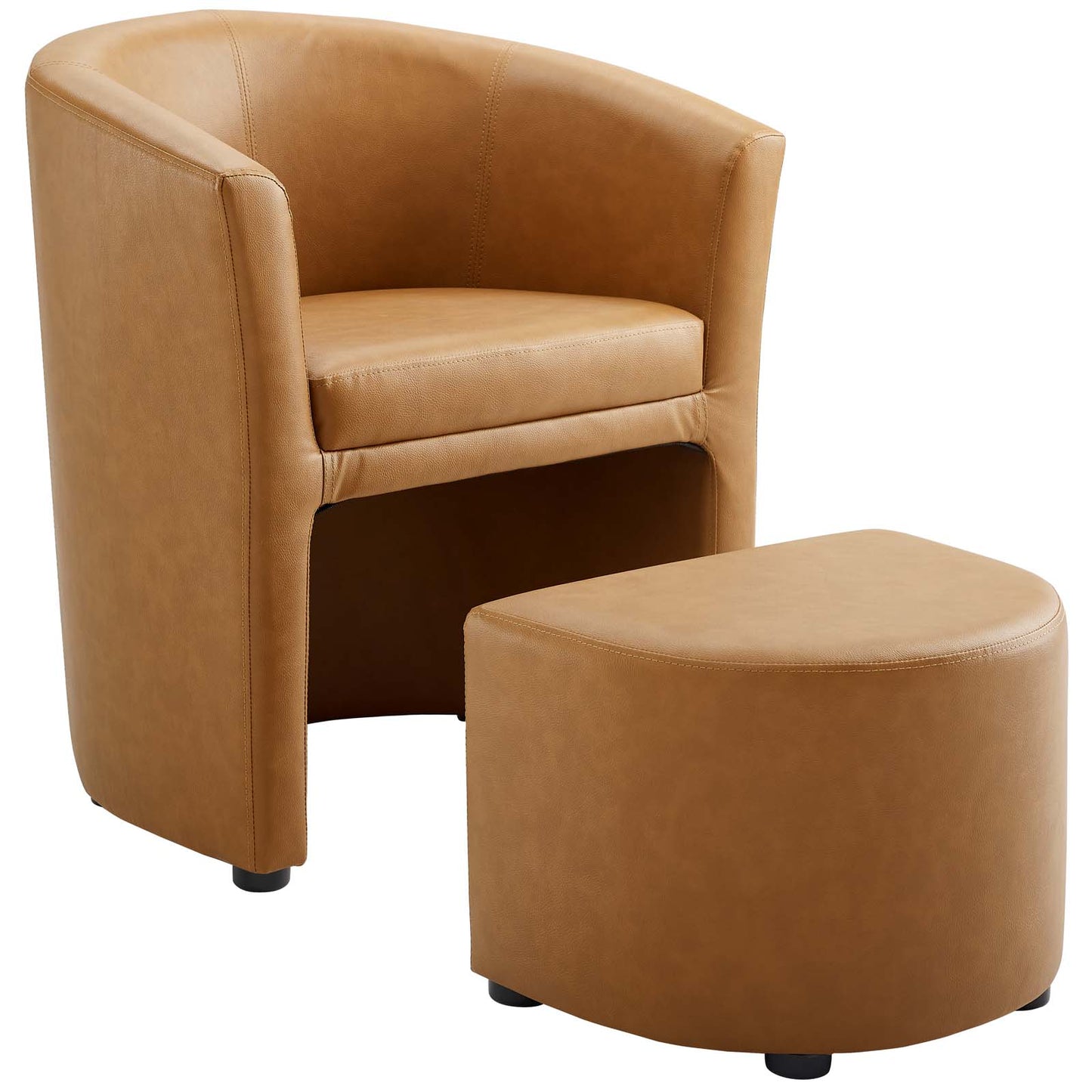 Divulge Armchair and Ottoman by Modway in Tan