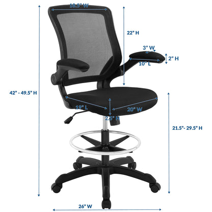 Veer Drafting Chair by Modway in Black