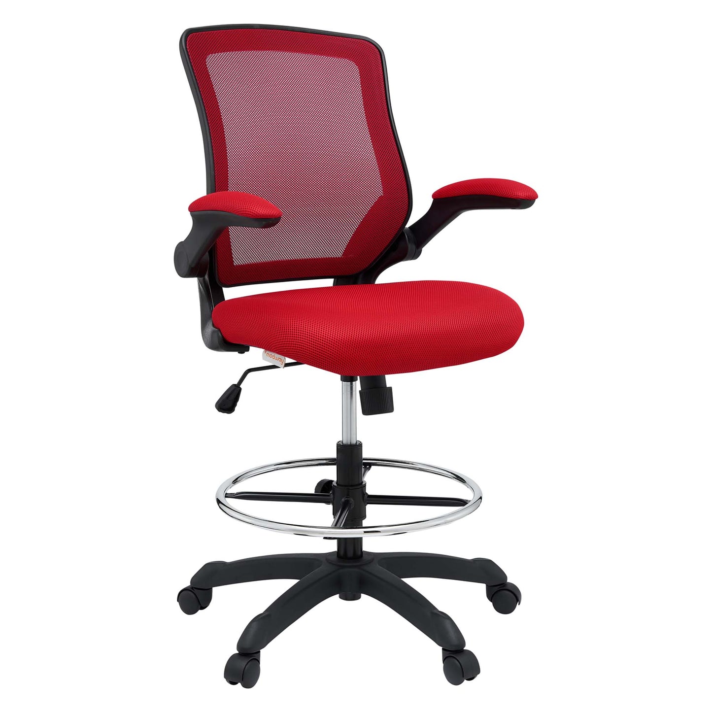 Veer Drafting Chair by Modway in Red