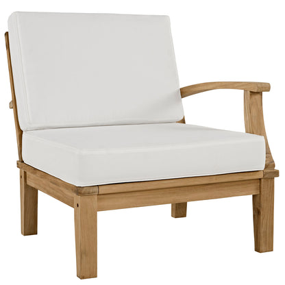 Marina 9 Piece Outdoor Patio Teak Set by Modway in Natural White