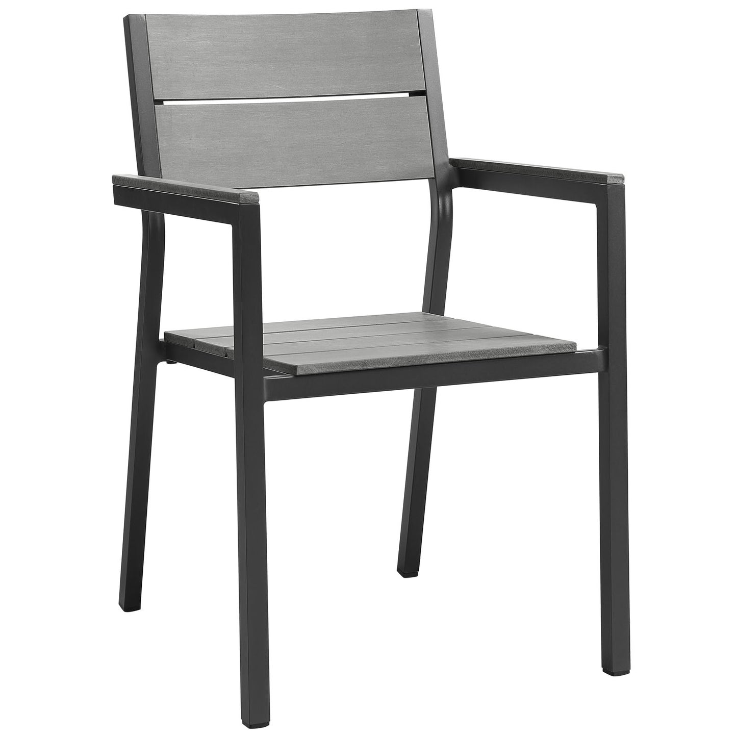 Maine Dining Outdoor Patio Armchair by Modway in Brown Gray