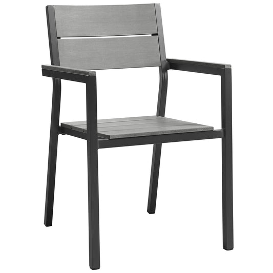 Maine Dining Outdoor Patio Armchair by Modway in Brown Gray