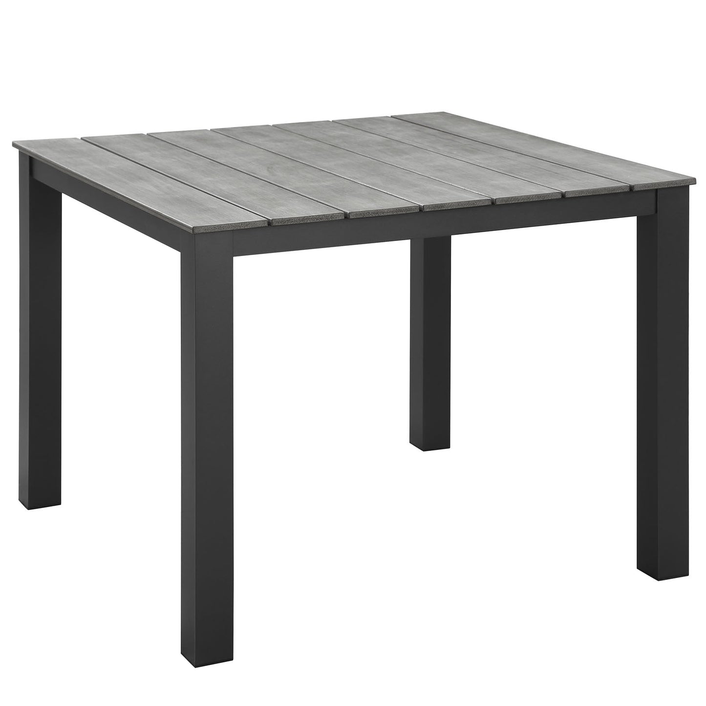 Maine 40" Outdoor Patio Dining Table by Modway in Brown Gray