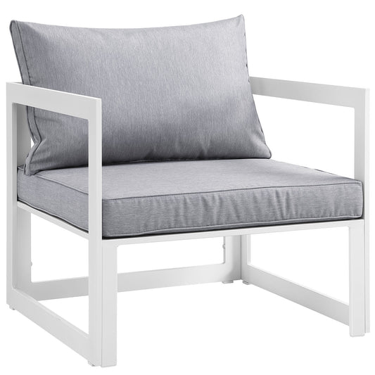 Fortuna Outdoor Patio Armchair by Modway in White Gray