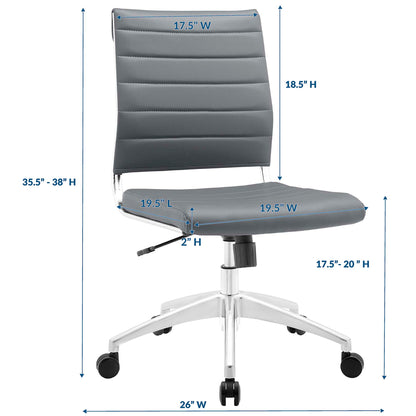 Jive Armless Mid Back Office Chair by Modway in Gray