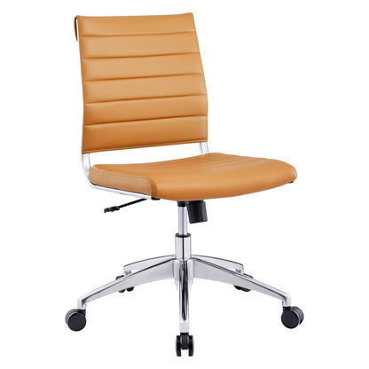 Jive Armless Mid Back Office Chair by Modway in Tan