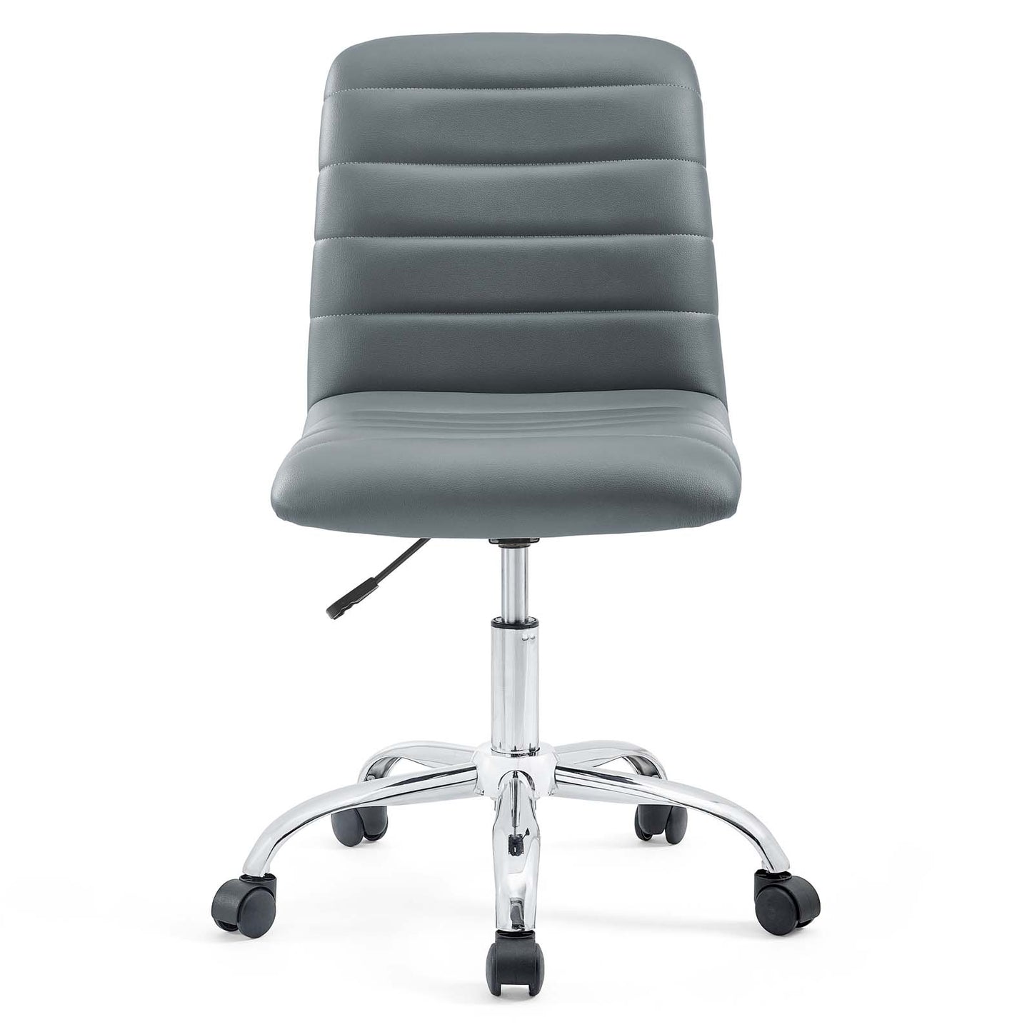 Ripple Armless Mid Back Vinyl Office Chair by Modway in Gray
