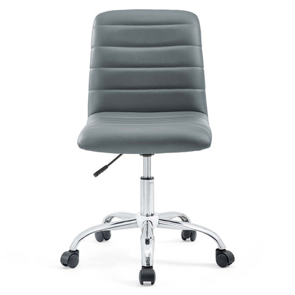 Ripple Armless Mid Back Vinyl Office Chair by Modway in Gray