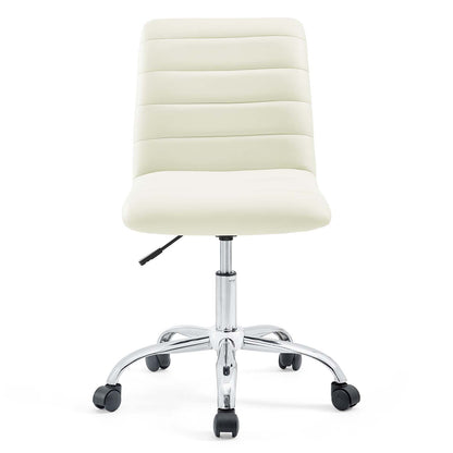 Ripple Armless Mid Back Vinyl Office Chair by Modway in White