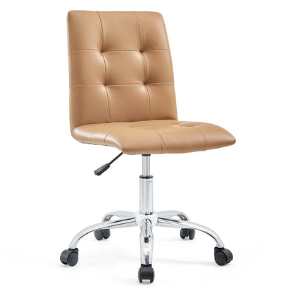 Prim Armless Mid Back Office Chair by Modway in Tan