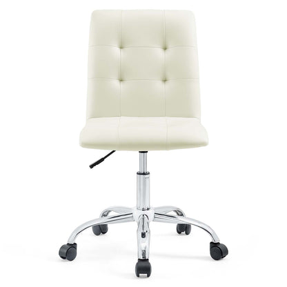 Prim Armless Mid Back Office Chair by Modway in White