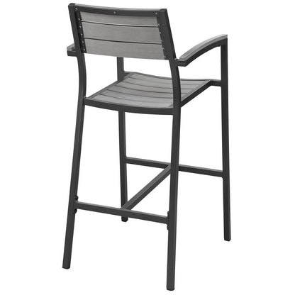 Maine Outdoor Patio Bar Stool Set of 2 by Modway in Brown Gray