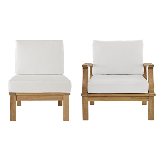 Marina 2 Piece Outdoor Patio Teak Set by Modway in Natural White