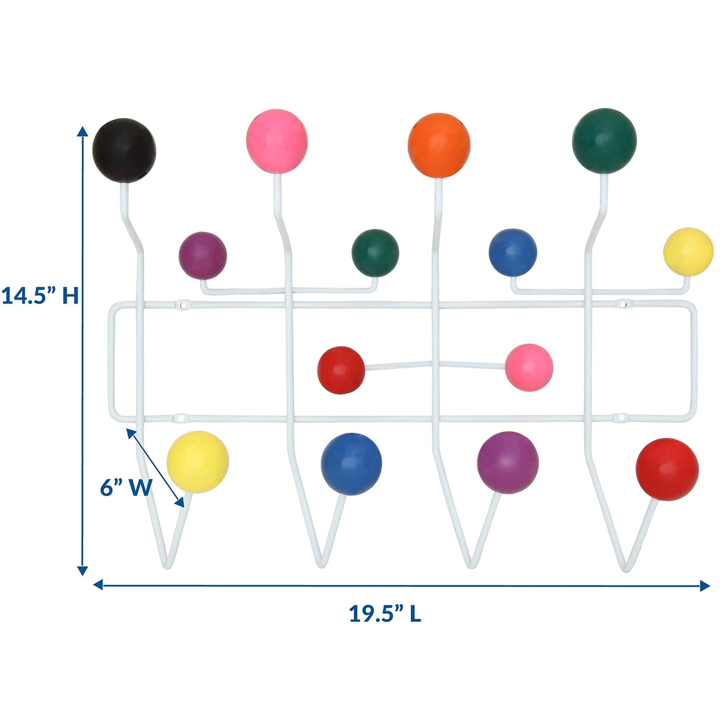 Gumball Coat Rack by Modway in Multicolored