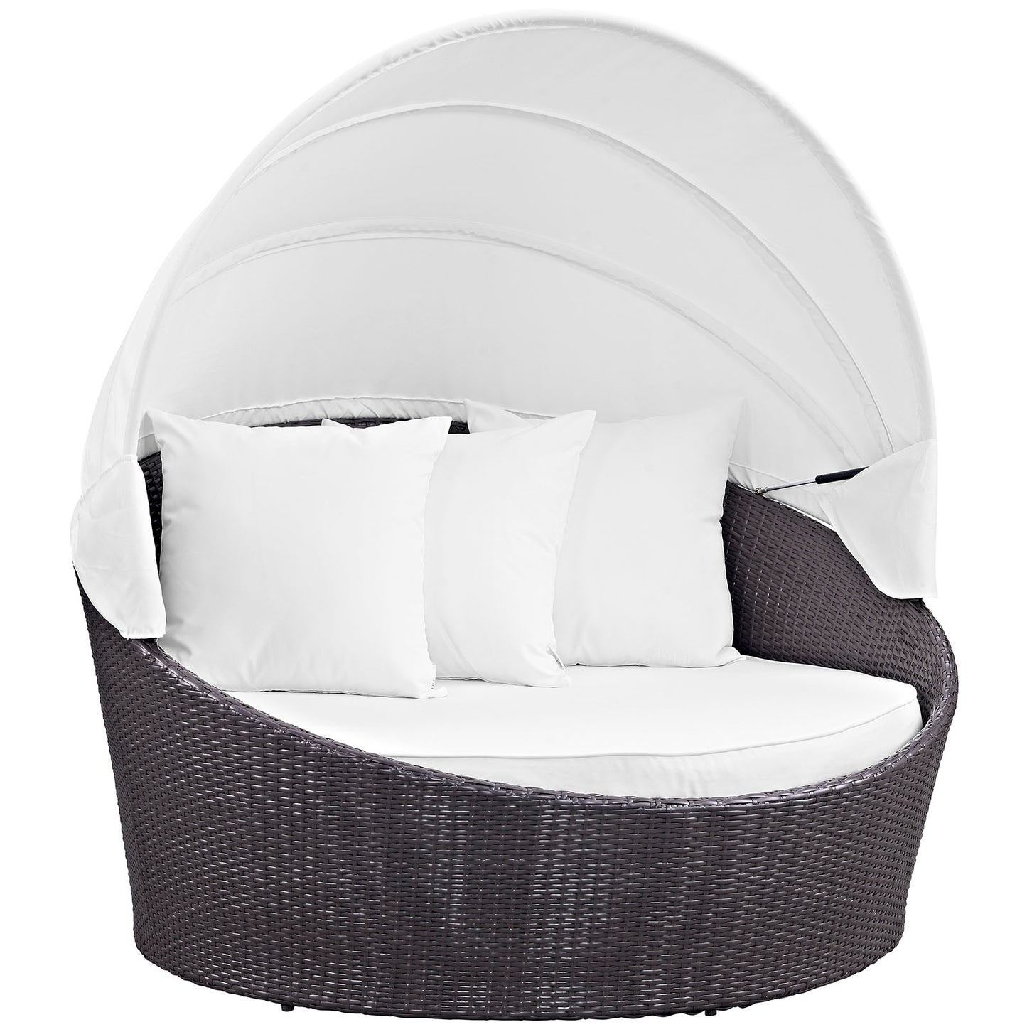Convene Canopy Outdoor Patio Daybed by Modway in Espresso White