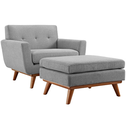 Engage 2 Piece Armchair and Ottoman by Modway in Expectation Gray