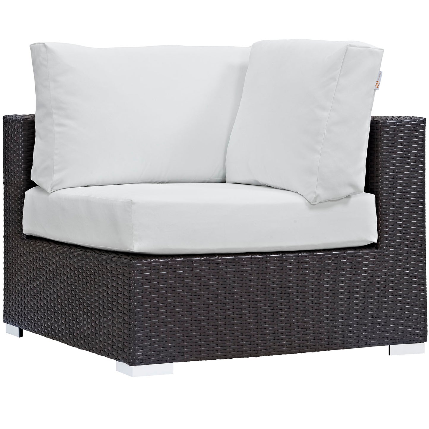 Convene 9 Piece Outdoor Patio Sectional Set by Modway in Espresso White