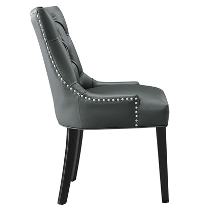Regent Tufted Vegan Leather Dining Chair by Modway in Gray