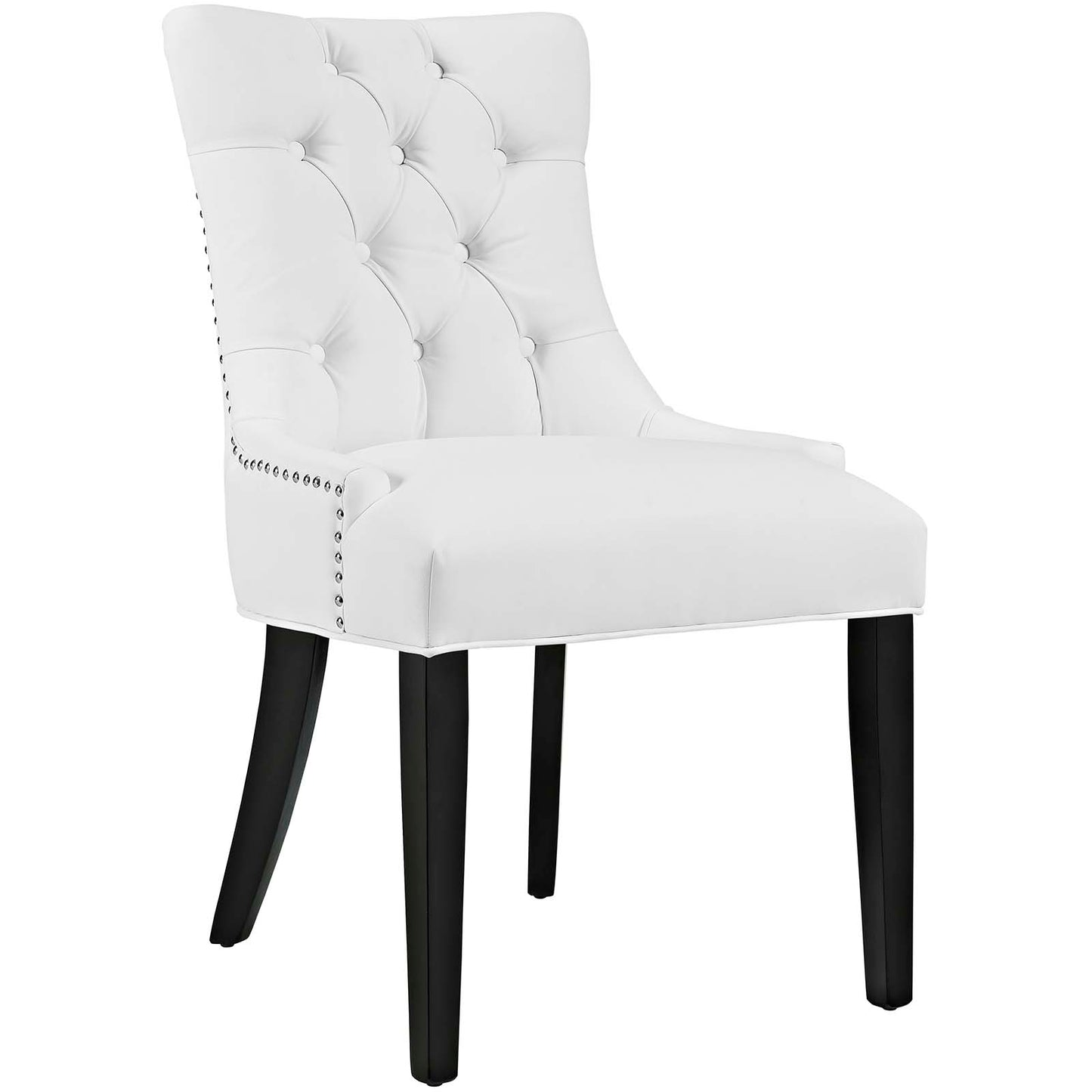 Regent Tufted Vegan Leather Dining Chair by Modway in White