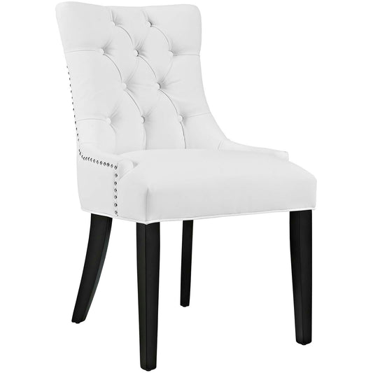 Regent Tufted Vegan Leather Dining Chair by Modway in White