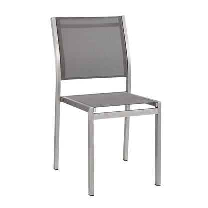 Shore Outdoor Patio Aluminum Side Chair by Modway in Silver Gray