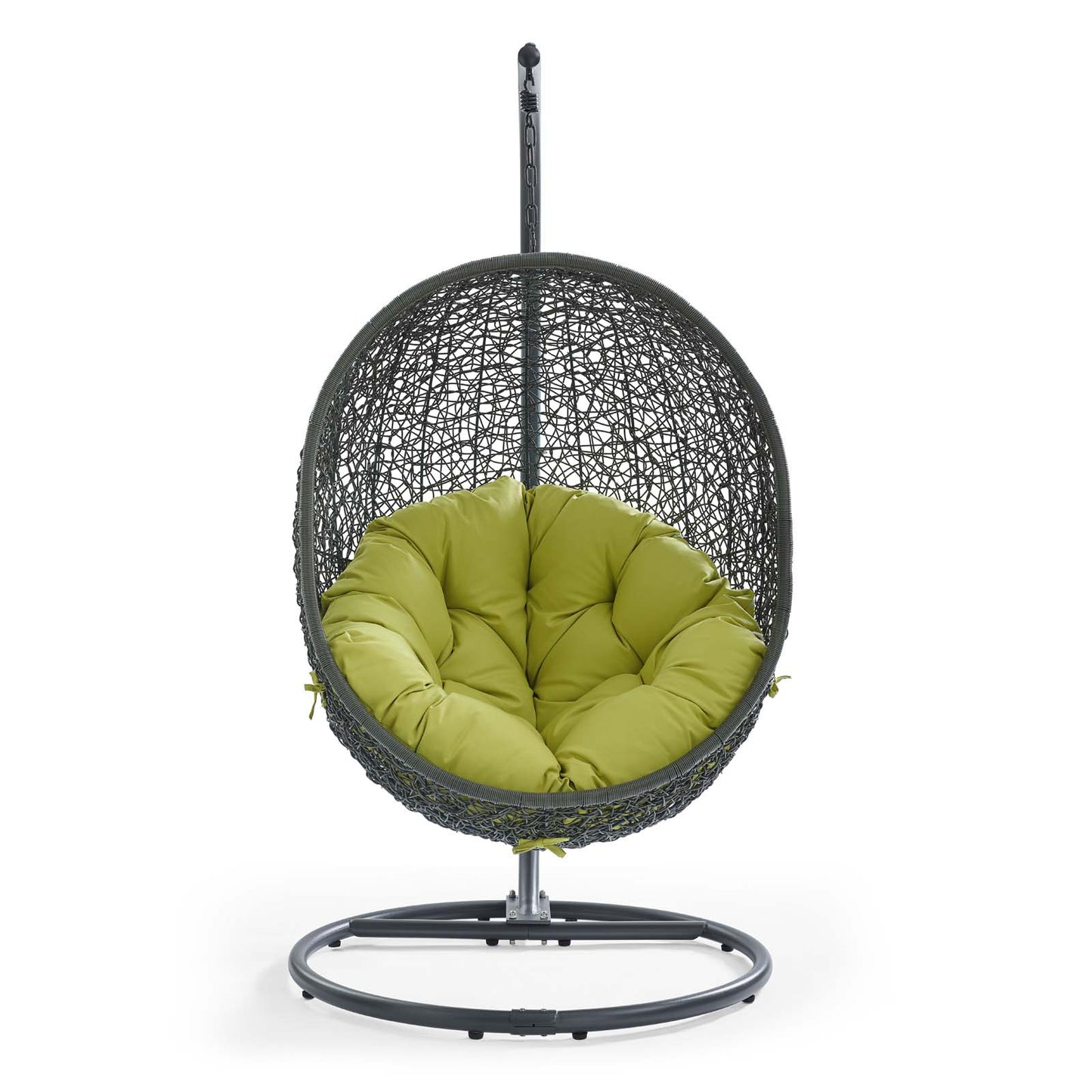 Hide Outdoor Patio Swing Chair With Stand by Modway in Gray Peridot