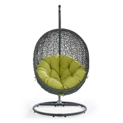 Hide Outdoor Patio Swing Chair With Stand by Modway in Gray Peridot