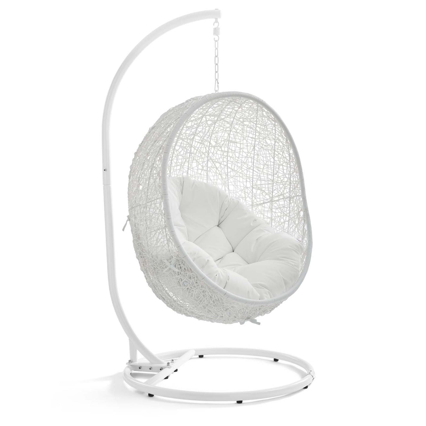 Hide Outdoor Patio Swing Chair With Stand by Modway in White