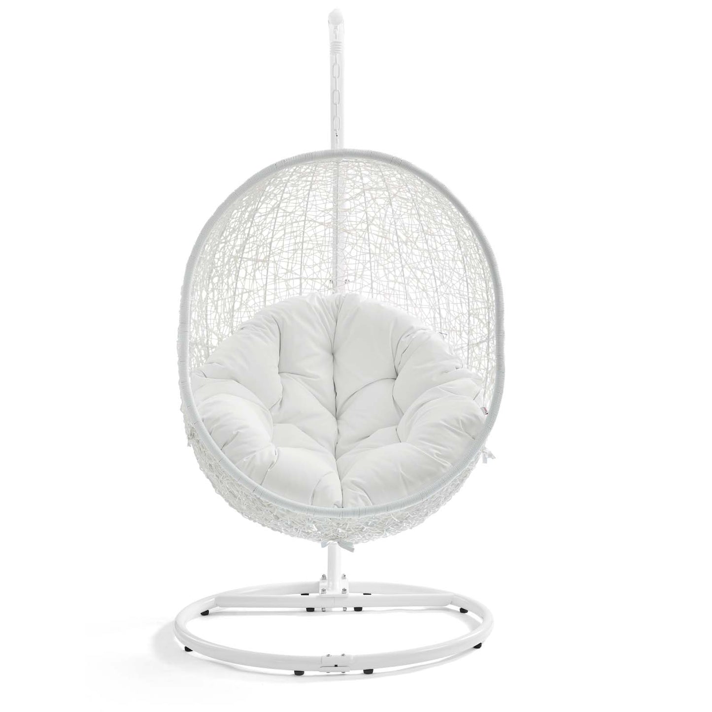 Hide Outdoor Patio Swing Chair With Stand by Modway in White